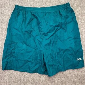 Vintage Bike Nylon Shorts Mens Large Teal 90s Retro Gym Running Athletic Pockets